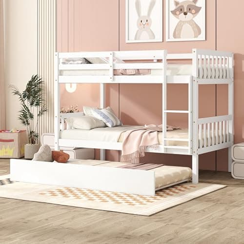 Bellemave Twin Over Twin Bunk ...Beds for Kids Girls Boys,White