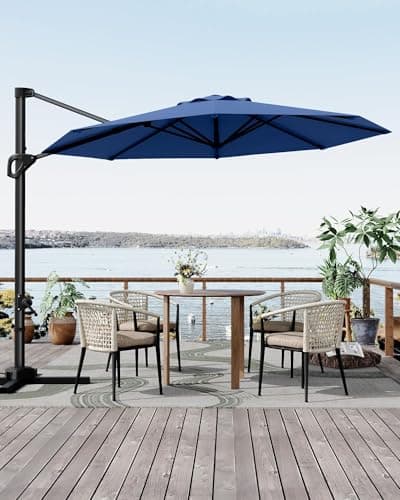 GarveeLife 10FT Patio Umbrella...den Deck Pool Patio, Navy Blue