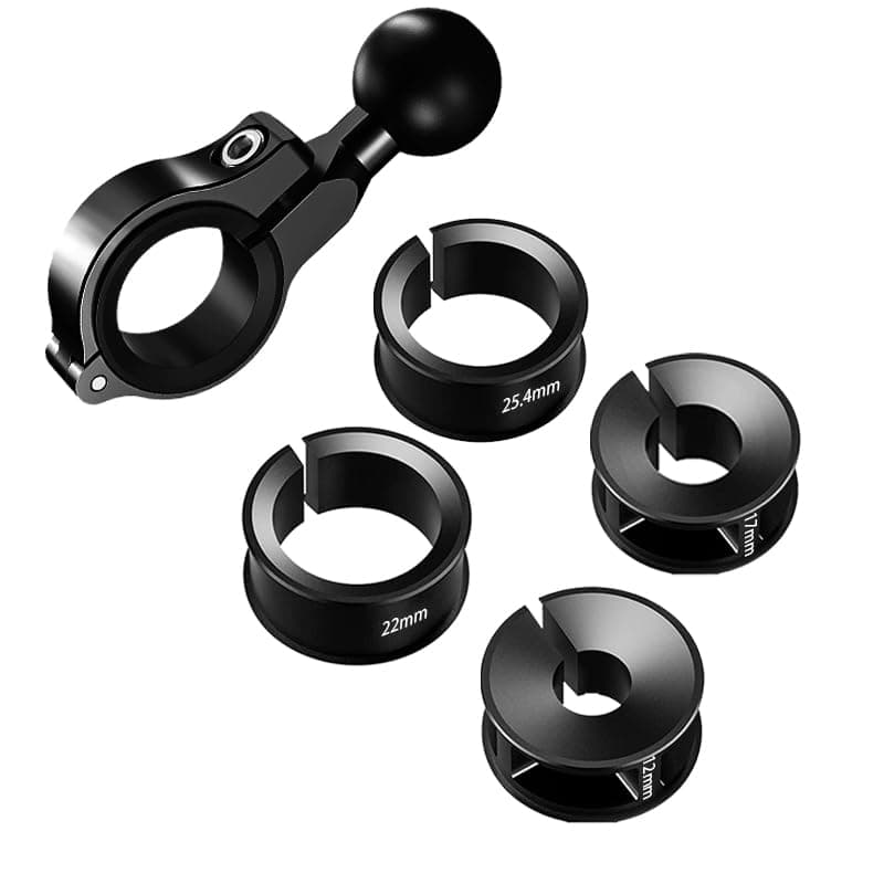 YIMINGYINUO 1" Aluminium Ball Mount Adapter, Ball Base Fits to Handlebar Diameter 0.86"-1.26" Rearview Mirror Pole and Bike Handlebar, Compatible with RAM Mounts Ball Sockets in 1 inch Socket (1pc)