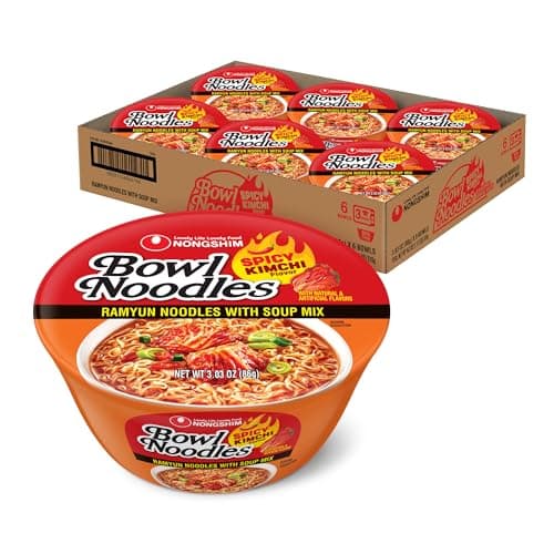 6-Pk 3.03-Oz Nongshim Ramen Noodles Bowl (Spicy Kimchi) $5.70 w/ S&S