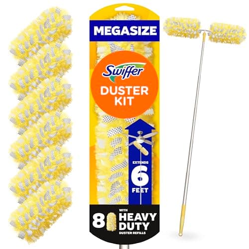 [AC] $14.99 | Swiffer Duster Kit with 6 ft Super Extendable Handle, Heavy Duty Starter Kit with 8 Refills at Amazon