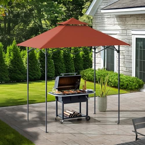 SUNJOY 8 x 5 ft. Grill Gazebo ...Q,Picnics, Outdoor Events, Red