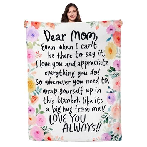 Joiedomi Mothers Day Blanket Gifts for Mom Birthday Gifts Soft Flannel Blanket for Mom Grandma from Daughter Son 50" x 60" Pink