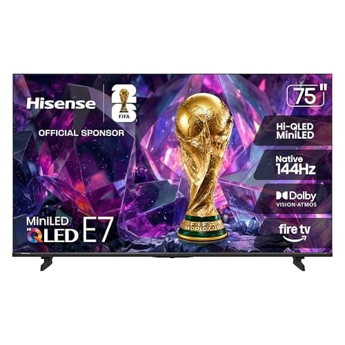 $799.99 | Hisense 75" E7 Cinema Series Hi-QLED Mini-LED 4K UHD Smart Fire TV (75E7SF, 2026 Model) at Amazon