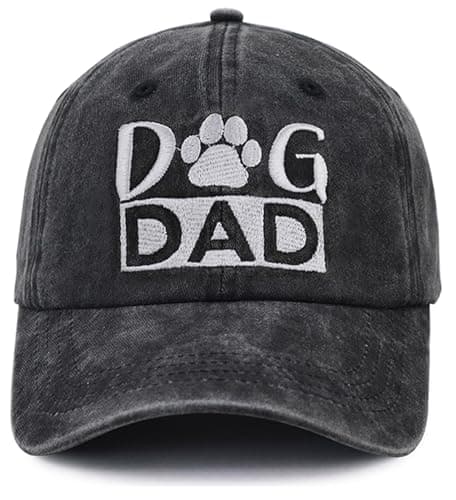 Dog Dad Gifts for Men, Best Dad Hat, Pet Lovers Baseball Cap, Retirement Fathers Day Christmas Birthday for Papa Grandpa Hubby Husband Uncle Black