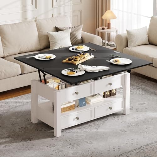 YITAHOME Coffee Table Lift Top...ng Room Home Office, Black Top