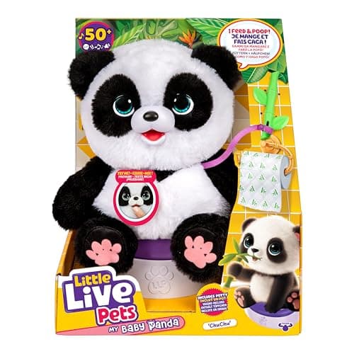 Little Live Pets My Baby Panda ChuChu Plush - Interactive Sounds, Feeding, Potty Dance - Ages 4+