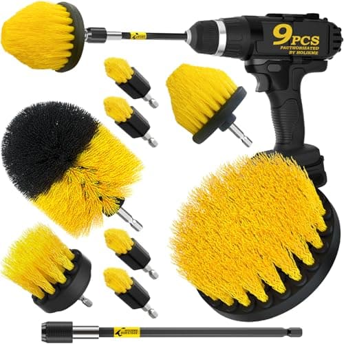$7.99* | 9-Pc Holikme Drill Brush Power Scrubber Cleaning Attachment Set at Amazon