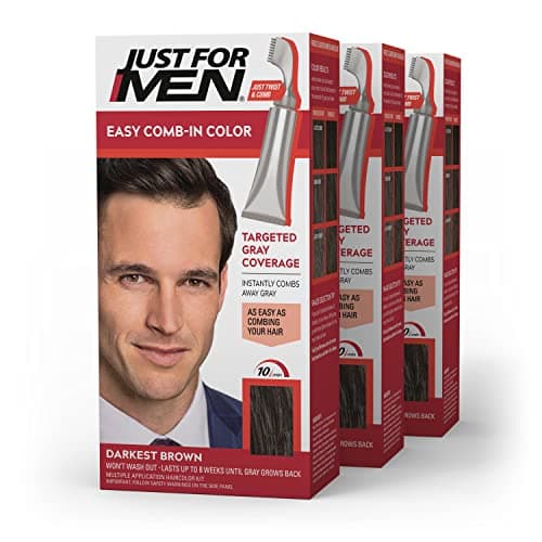 Just For Men Easy Comb-In Colo...Darkest Brown, A-50, Pack of 3