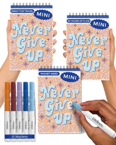 Lifelines FlowArt Mini Activity Pad, 3-Pack - Dot-by-Letter Coloring Books