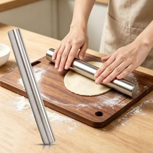 10" Stainless Steel Hollow Rolling Pin for $2 + free shipping w/ $25