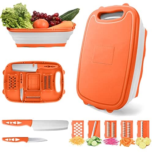 Collapsible Cutting Board w/ Knives AND Slicers Only $14 on Amazon