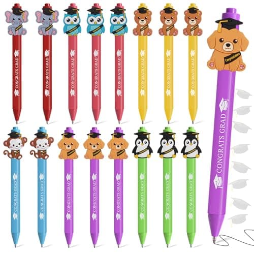 Humyoun 24 Pcs Graduation Ballpoint Pens for Students Bulk Class of 2026 Gifts Graduation Party Favors Various Animals Ballpoint Pens for Classroom School End of Year