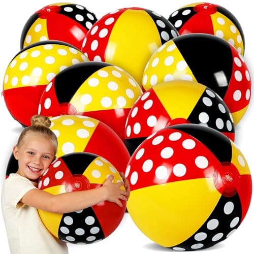 SCIONE 12 Pack 12 Inch Inflatable Beach Balls for Kids Birthday Party Favors for Summer Pool Novelty Water Beachball Game Toys for Boy Girl Gifts Class Party Decor