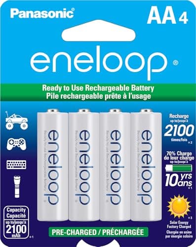 4-Pk Panasonic eneloop AA Ni-MH Pre-Charged Rechargeable Batteries $8.95