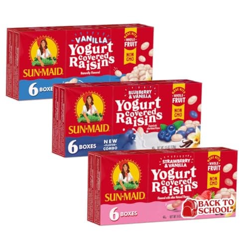 18-Pk 1-Oz Sun-Maid Yogurt Coated Raisins 3 Flavor Snack Pack Bundle $6.75