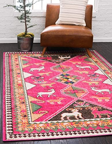 Unique Loom Sedona Collection ... 5' 3 Rectangular, Pink/Beige)