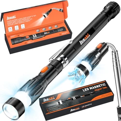 Lenski Extendable Telescoping Magnetic Pickup Tool w/ LED Flashlight (Black) $8.49 + Free Shipping w/ Prime or on $35+