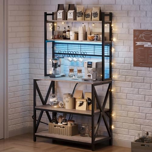 Yaheetech 5-Tier Kitchen Baker's Rack w/ Power Outlet & LED Lights $70 + FS