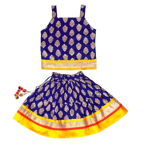 Chandrakala Kids Lehenga Choli Set for Girls Blue,1.5-3 Years (KL118BLU3)