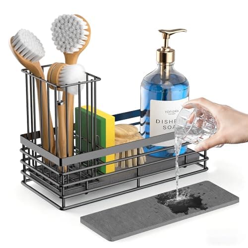 Yofidra Stainless Steel Kitchen Sink Caddy w/ Earth Drying Stone (2 Colors) $7