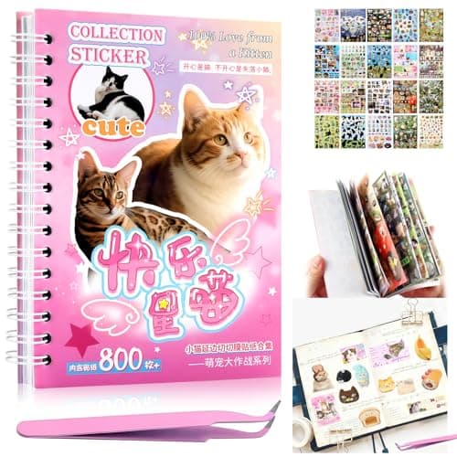 30 Sheets Cat Sticker Book 800+ Cat Meme Stickers for Journaling Scrapbook Kawaii Planner Junk Journal Stickers Cute Funny Themed Gifts for Girls Japanese Stationary Cat Lover Stuff DIY Art Sticker