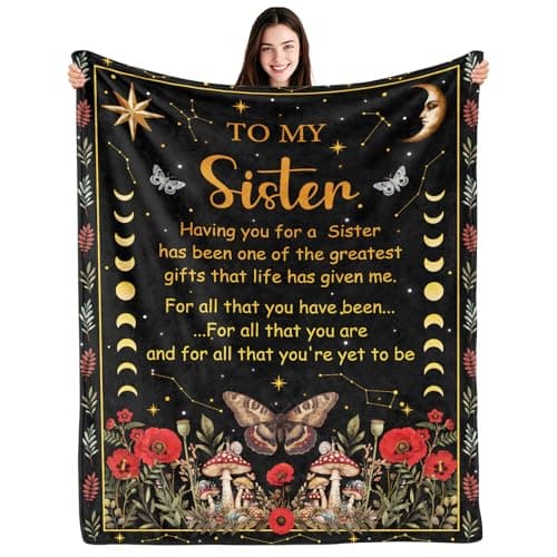 INXENG Sister Gifts Blanket - Sisters Gifts from Sis, Gift for Sisters Birthday, Birthday Gift for Sister Throw Blanket 60"X50", to My Sis Blankets for Women