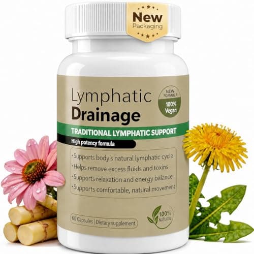 AGSHIELD Lymphatic Drainage Capsules for Fluid Balance & Immune Health - Herbal Supplement with Echinacea, Dandelion & Burdock Root - Daily Lymphatic Wellness & Supports Bloating - 60 Capsules