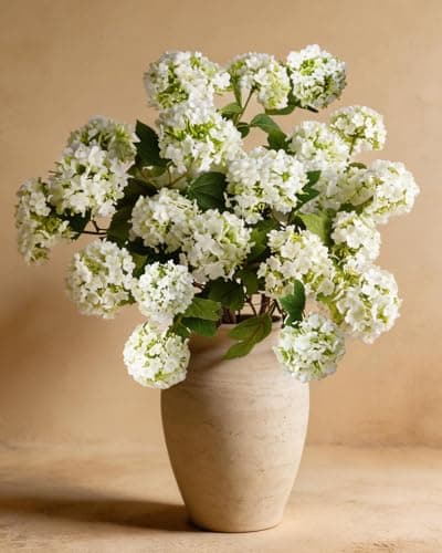 Florispera 6 Pcs Hydrangea Artificial Flowers - 32" & 26" Faux Long Stem with 24 Realistic Full Blooms for Spring & Summer Home Decor, Kitchen, Dining, Party, Office, Living Room