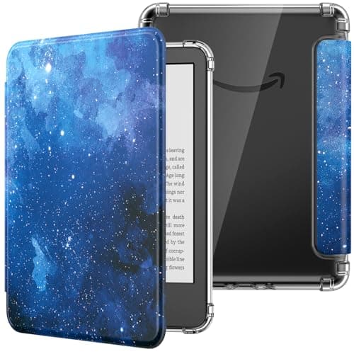 MoKo Case for 6" E-Reader(11th Gen-2024/2022),Ultra Clear Soft Flexible Transparent TPU Back Cover Light Shell with Auto Wake/Sleep for E-Reader 11th Gen 2024,Not fit BOOX & Kobo, Blue Starry Sky