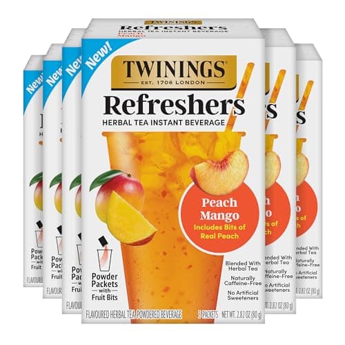 Twinings Peach Mango Refresher...e-Free Refreshment, 30 Packets