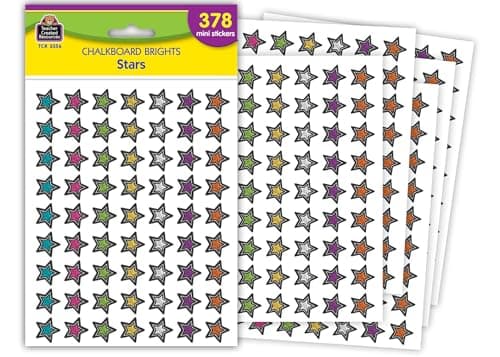 Teacher Chalkboard Brights Stars Mini Stickers (3556)