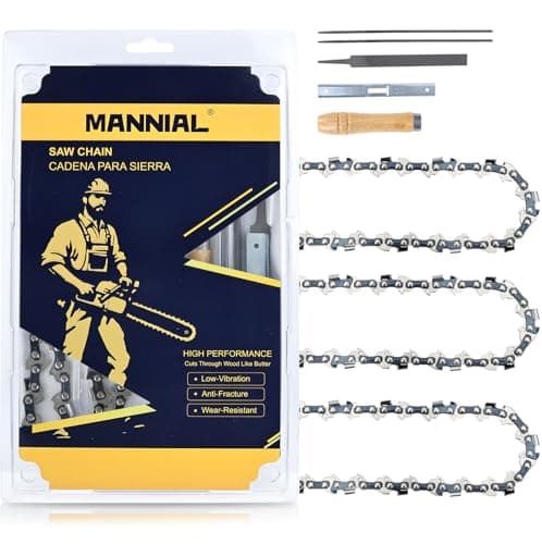 MANNIAL WG322 10 Inch Chainsaw Chain 3-Pack with Sharpening Kit 3/8"LP .043" Gauge 40 Drive Links, Fits Worx WG323, Ego PSA1000, Ryobi P546, LCS1020, CMCCS610D1 Low Kickback Pole Saw Chain R40