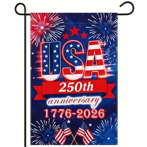 250 Anniversary USA Garden Flag - 250 Years of Freedom Double Sided 3-Ply American Patriotic Flags 1776-2026, UV Protection Fade Resistant 12x18 Inch Yard Flag Commemorative Merchandise for Outdoor Celebration