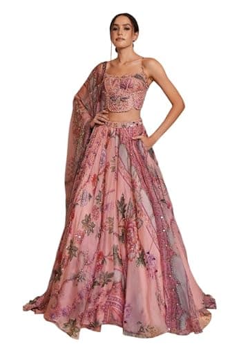 Liftera indian ready to wear lehenga choli for women flared party night with stitched blouse. (A, 40)