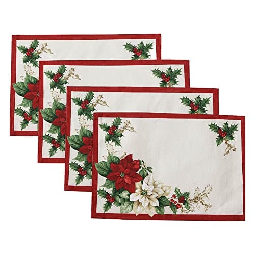 Elrene Home Fashions Red and W...3 Inches x 19 Inches, Set of 4