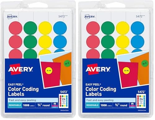 Avery Removable Color-Coding L...008 Labels (5472), (Pack of 2)