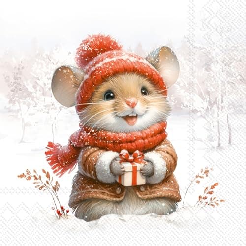 IHR Ideal Home Range Party Napkins Disposable 3-Ply Paper Lunch Napkin Pack, 6.5" x 6.5", Elli & Becky, 20-Count