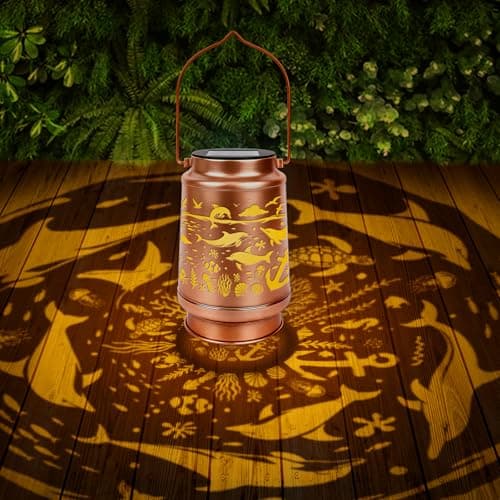 Dolphin Solar Lanterns Outdoor Waterproof - Wxiben Dolphin Garden Decor Gifts for Women Men, Mother's Day Christmas Birthday Housewarming Gifts, Hanging Solar Lights for Yard Tabletop Patio Decor
