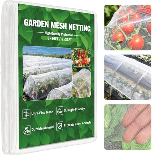[Prime] $15.99* | 8'x33' FEED GARDEN Ultra-Fine Mesh PE Cover Garden Netting (White) at Amazon