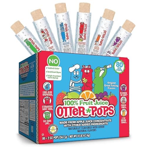 Otter Pops Freezer Bars, 100% ...inal Flavors (80ct – 2oz bars)