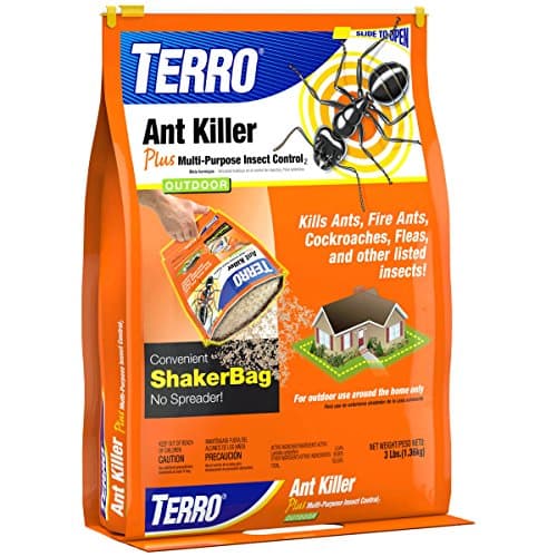 TERRO Ant Killer Plus Multi-Purpose Insect Control for Outdoors - Kills Fire Ants, Fleas, Cockroaches, and Other Crawling Insects - 3lb Shaker Bag - T901-6