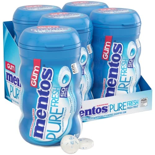 Select Accts: 4-Pk 50-Count Mentos Sugar-Free Chewing Gum w/ Xylitol (Mint) $7.65 w/ S&S