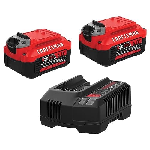 [Prime] $79.95 | CRAFTSMAN 20V Power Tool Battery 2-Pack, Lithium-ion with Charger (CMCB204-2CK) at Amazon