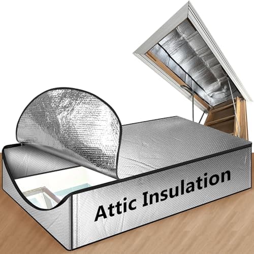 Attic Door Insulation Cover, 25 x 54 x 11 in, Energy‑Saving Attic Ladder Tent for Pull‑Down Stairs, with Reflective Foil Heavy‑Duty Dual Zippers, Draft&Dust Barrier, Easy Install, Fit 25x54 Opening