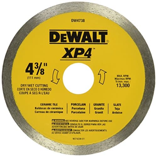$32 | DEWALT 4-3/8-Inch Tile Blade, Wet/Dry (DW4738) at Amazon