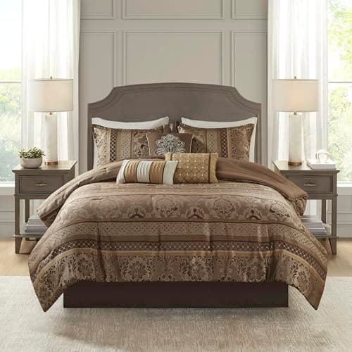 Madison Park Bellagio Comforter Set, Queen, Brown/Gold