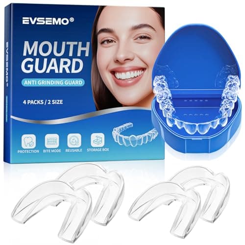 EVSEMO Anti Grinding Guard for Clenching Teeth at Night, Mouth Guard for Grinding Teeth at Night, Teeth Grinding Mouthguards for Sleeping, Comfortable Grinding Guard for Adults