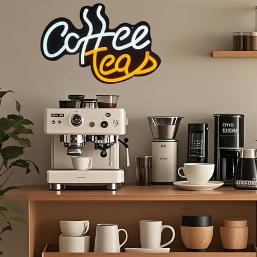 Coffee and Tea Sign Neon Light Signs,Dimmable USB Powered For CoffeeBar Decor,Station,Wall Decor For Kitchen Home