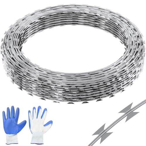 VEVOR Razor Wires, 246 ft Razo... Fence, Rolls Razor for Garden